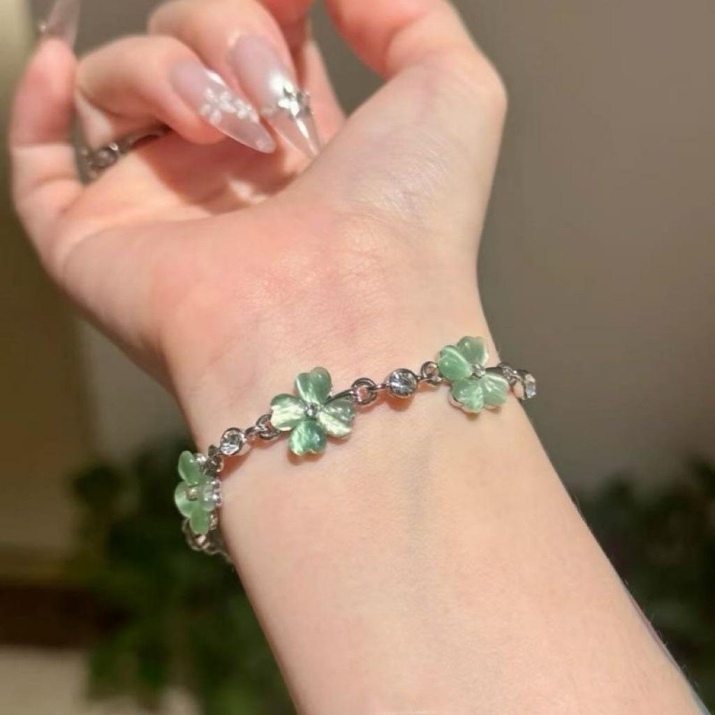 Opal Four-leaf Clover Lucky Bracelet