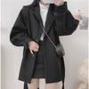 Turndown Collar Trench Women Coat Windbreaker Fitted Clothes Femme Loose Cloak Woolen Single-breasted Coat Outwear