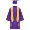 Unisex Kids Graduation Gown Set V Neck Long Sleeve Front Zipper Robe Academic Hat Stole Tassel Ceremony Outfit