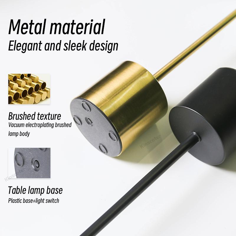 Basit LED Şarj Edilebilir Dokunmatik Metal Masa Lambası Üç Renk Başucu Yaratıcı Ortam Işığı Çubuğu Dış Dekorasyon Gece Lambası