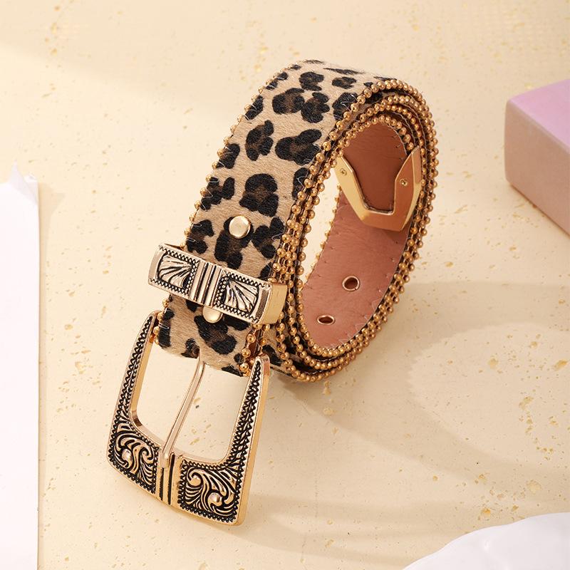 Ladies Leopard Print Belt Women Versatile Spicy Girl Wild Dressing Retro Personalized Decoration