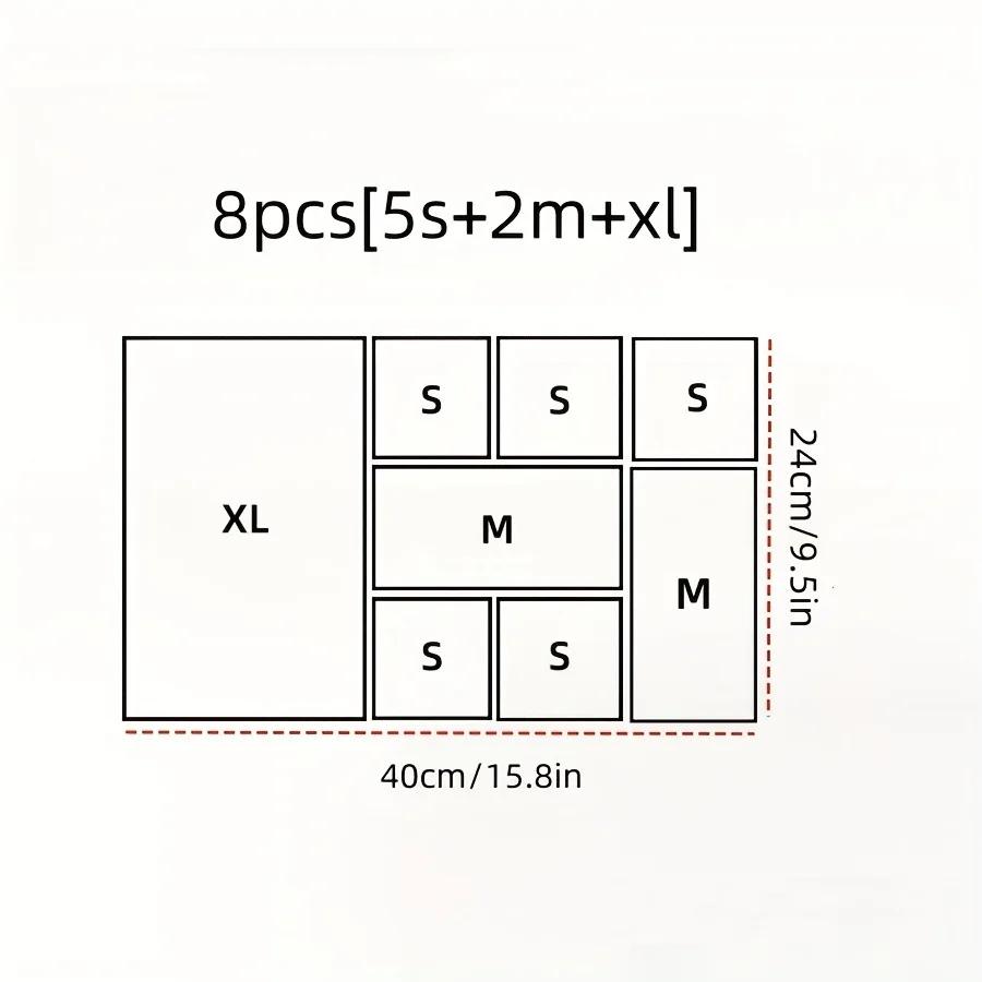 Transparent Modular Drawer Organizer Set-Multi-Use Storage Trays for Makeup Skincare Kitchen Tool & Bathroom Vanity Organization
