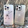 Aircraft Airplane Heart Couple Phone Case For Apple iPhone 16 15 13 12 11 Pro Max 13 Mini 14pro Max Plus Shockproof Laser Covers