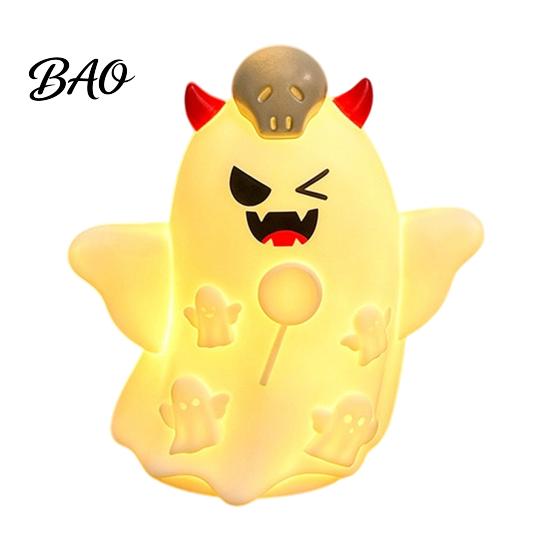 Battery Operated Nursery Light Cute Halloween Ghost/Pumpkin LED Night for Desktop Decoration, Safe Flameless Candle with Warm Glow Home Party