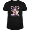 Just A Girl Who Loves Anime Ramen and Cats Cute Manga Girlt-Shirt-Graphic Shirts for Women-Graphic T Shirts-Funny T Shirts for Men-Black T Shirt
