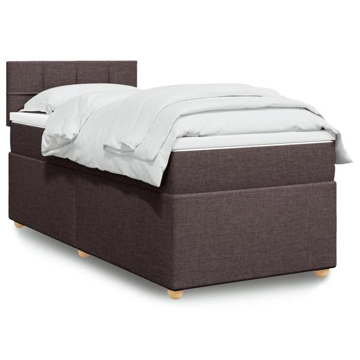 VidaXL Sommier à lattes de lit avec matelas Marron foncé 100x200 cm 3286594