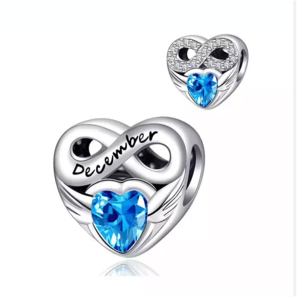

Новинка 2023 года, S925, серебро, май, июнь, двенадцать месяцев, день рождения, каменное сердце, подвески, бусины, подходят для DIY, прекрасный оригинальный браслет, женский подарок