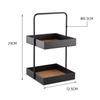 Nordic Style Light Luxury Double Leather Metal Tray Cosmetic Storage Box Perfume Container Stand (Size: S)
