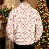 Men's Casual Quarter-Zip Stand Collar Sweatshirt with Christmas Print, Holiday Pullover