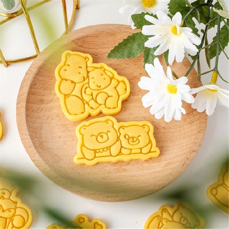 Silicone Animal Cookie Cutter for Handmade Biscuits Cookie Stamp Set for Baking Enthusiasts Elegant Cake Decorations