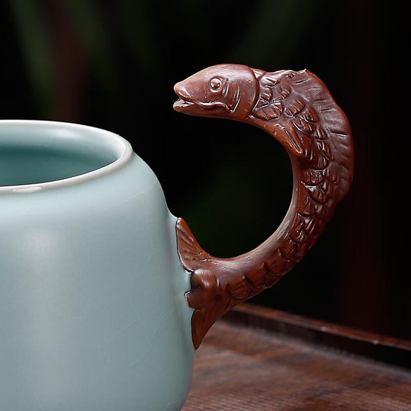 Auspicious Fish Leaping Dragon Gate Pottery Tea Set