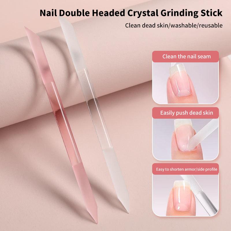1Pcs Glass Nail Polishing Cuticle Pusher Nail Manicure Stick Professional Nail Files For Manicure Nails Art Accessories