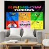 Rainbow-Friends Print Tapestry, Backdrop, Easy Setup, Ideal for Bedroom, Office & Living Room, with Aesthetic Wall Hanging Decor.