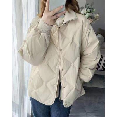 Petite Lightweight Diamond Quilted Stand-up Collar Down Jacket