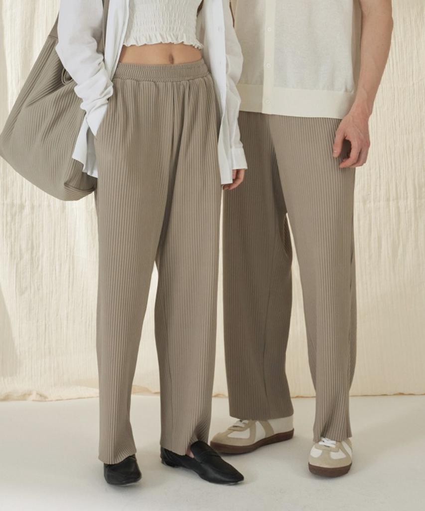 210EDIT Pleated Semi-Wide Pants_Zd2Pt161_Beg