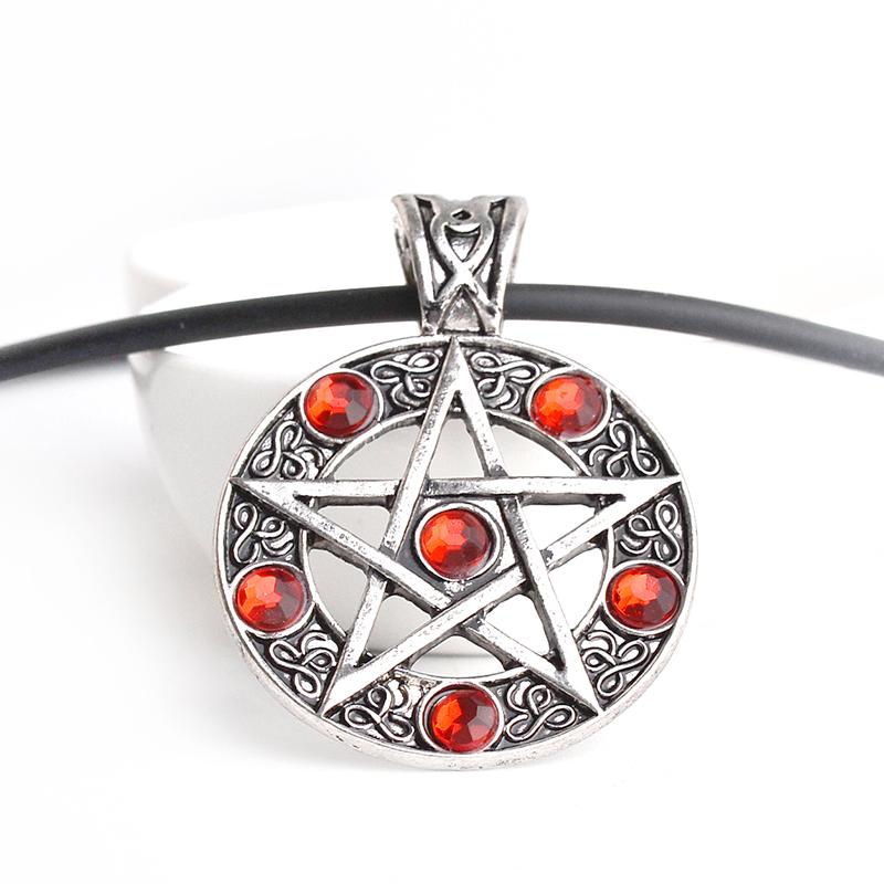 Gothic Supernatural Necklace Pentagram Pentacle Five Pointed Star Wicca Pagan Dean Winchester Pendant Vintage  Jewelry Wholesale