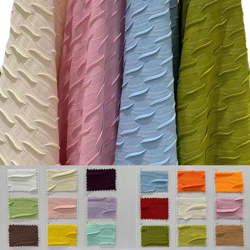 Spring/Summer 2026 Knit Jacquard Pleated Fabric for Children s and Women s Fashion