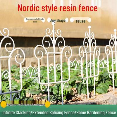 European Retro Garden Fence & Mini Climbing Flower Stand