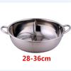 24-40cm Edelstahl 1,5mm Dicke Doppelohr Suppenkocher Hot Pot Twin geteiltes Kochgeschirr Zuhause Küche rund Induktionskocher