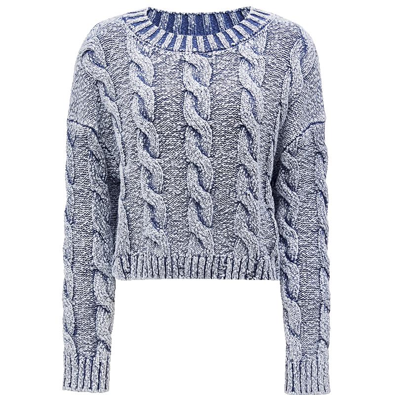 

ONLY Women s 2025 Spring Distressed Cropped Knit Sweater M