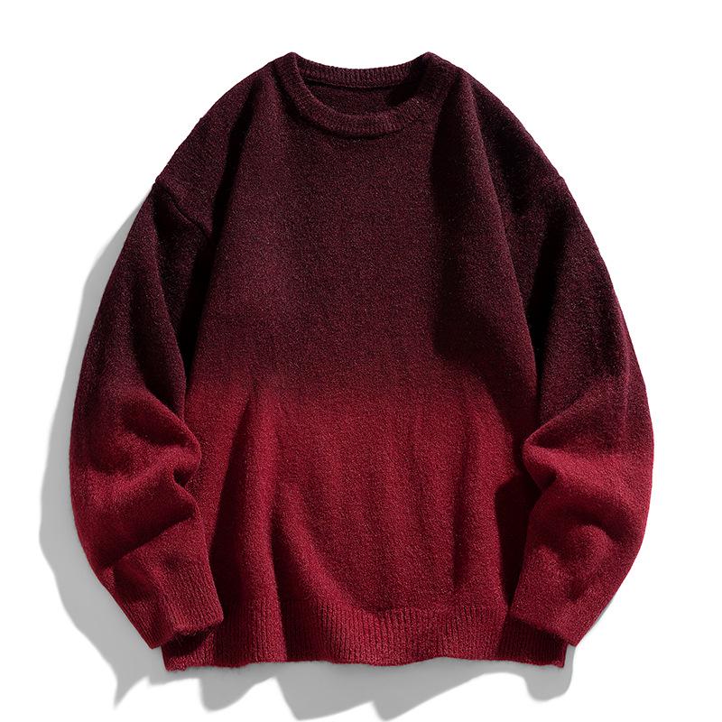 Pulover Tricotat cu Degrade Toamnă/Iarnă 2026 - Mânecă Lungă pentru Bărbați Stil Casual Trendy