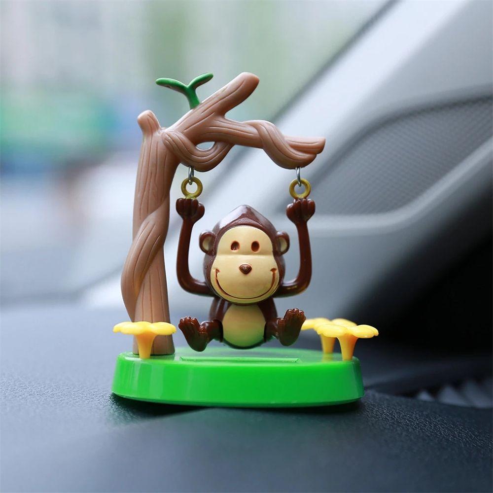 Car Styling Accessories Animated Monkey Toy Solar Powered Dancing Monkey Animal Swinging Ornaments