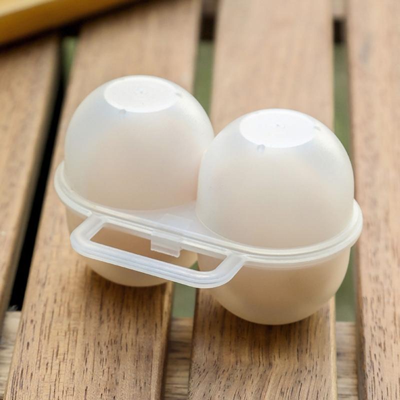 Plastic Eggs Protectors Tray Small Eggs Holder 2 Grid Eggs Storage Container with Fixed Handle  Eggs Storage Box