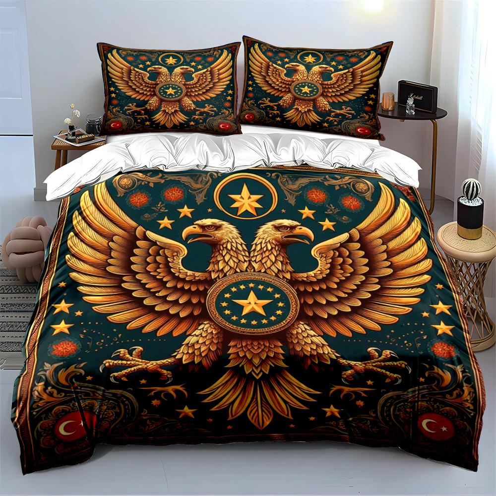 Double-Headed Eagle Starry Bedding Set Bedding set (1 duvet cover, 2 pillowcases, duvet not included)