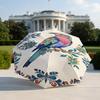 1 PC Automatic Folding Umbrella-Khokhloma Pattern, Portable & Foldable Design with 8 Ribs, Christmas Birthday Gifts