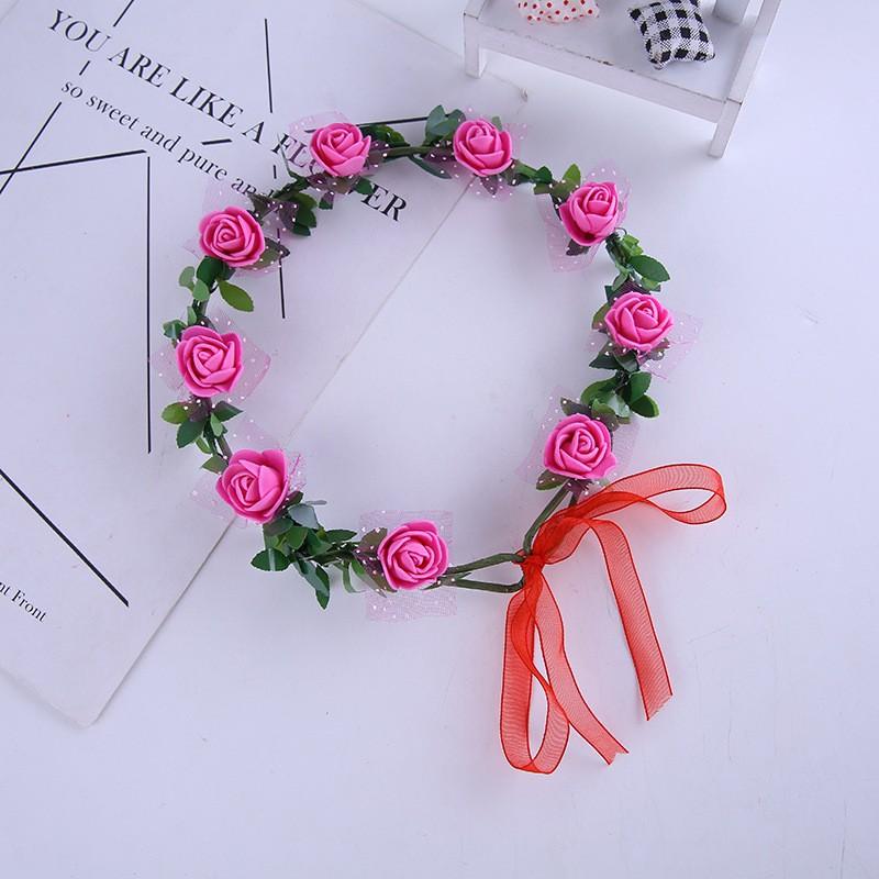 Gorgeous Adjustable Flower Crown with Colorful Silk Roses for Weddings