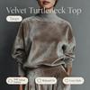 Completo da Donna in Velluto Due Pezzi Top a Collo Alto Manica Lunga Set Pantaloni a Gamba Larga Tuta Calda Casual in Velour Abbigliamento per la Casa
