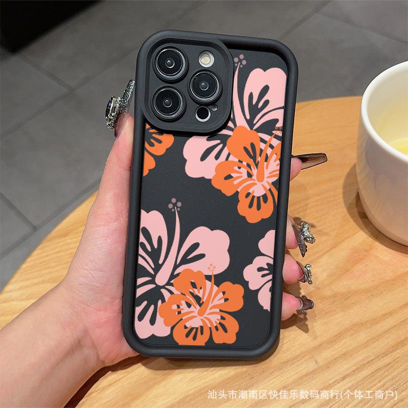 Literary painting small floral flower for iPhone11/12/13/14/15/16PRO MAX mobile phone case