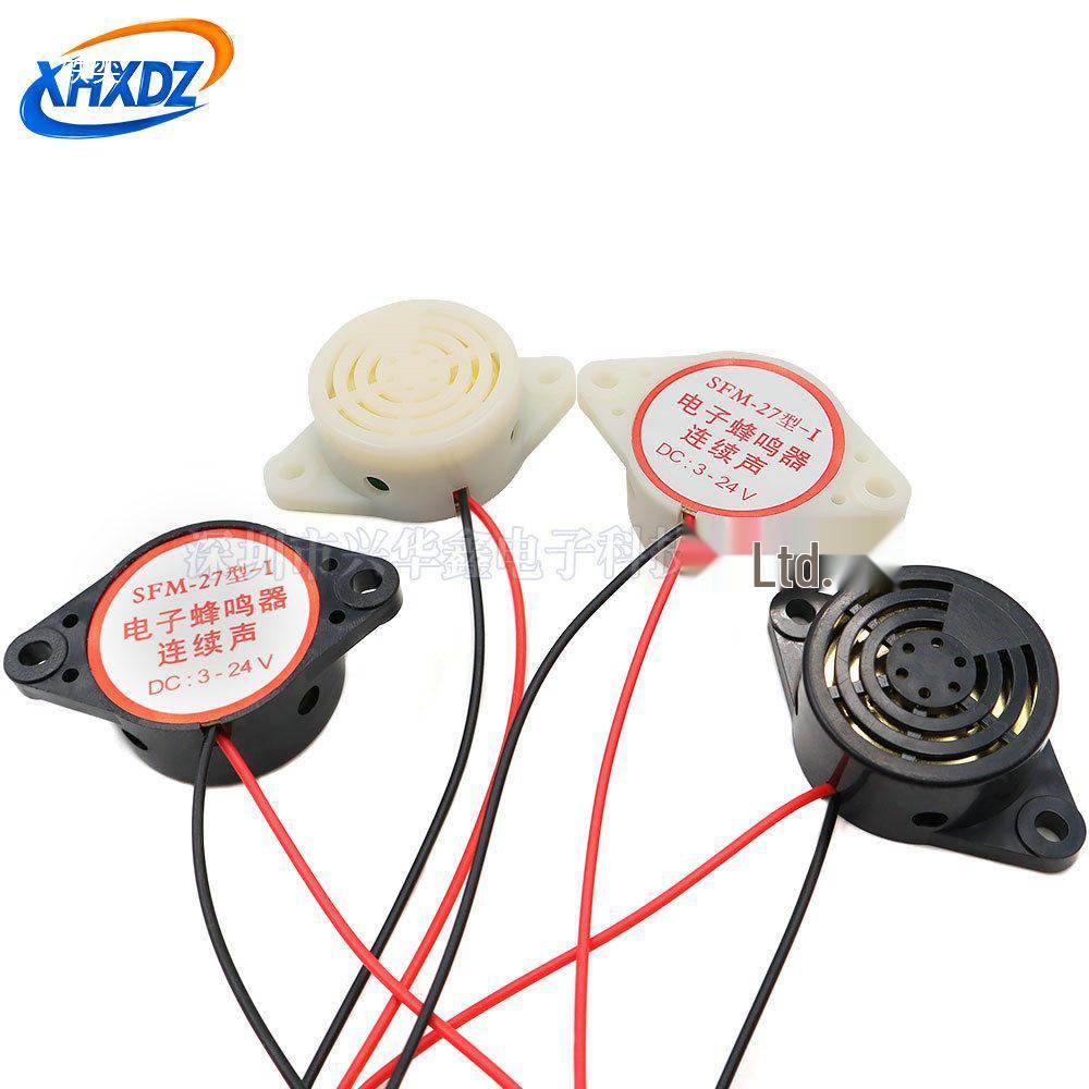 Yüksek Desibel SFM-27 Aktif Buzzer, 3-24V, Sürekli/Kesintili Alarm Seslendirici, 220V.