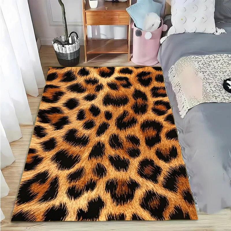 Leopard Print Printed Texture Fur Carpet For Living Room Panther Wild Tiger Lion Area Large Rug Non Slip Bathmat Home Decor Mat
