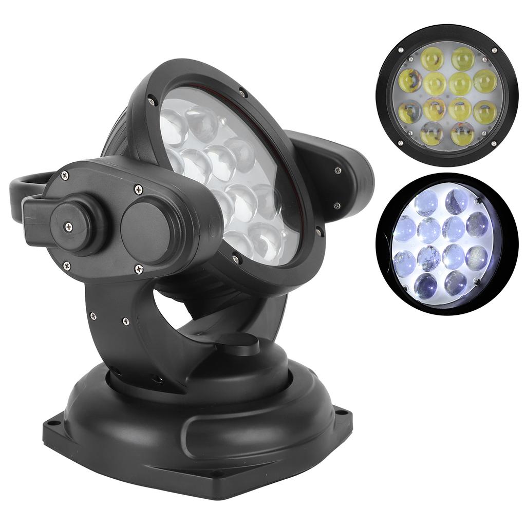 Boat Searchlight 60W 12‑24V 6500LM 360 Degrees Rotaty 12 LED Chips with Remote Control Outdoor Lamp