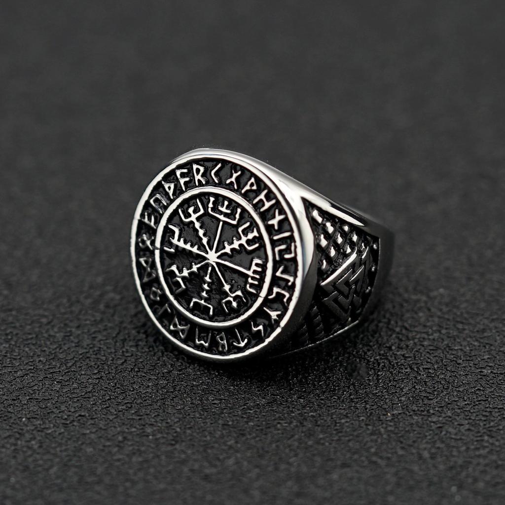 Ring Iron Warrior Men's Jewelry Viking Letter Ring Retro Ring