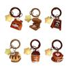 Modern Coffee Star Keychain Car Interiors Hanging Pendant Decorative Ornament Keyring Holder Charm for Keys or Bag