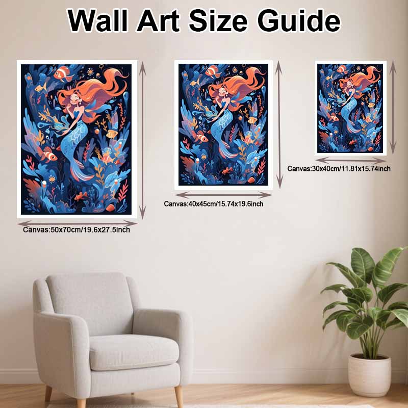 Disney DIY diamond painting 5d mermaid and fish underwater world full drill cross stitch diamond living room bedroom decoration painting