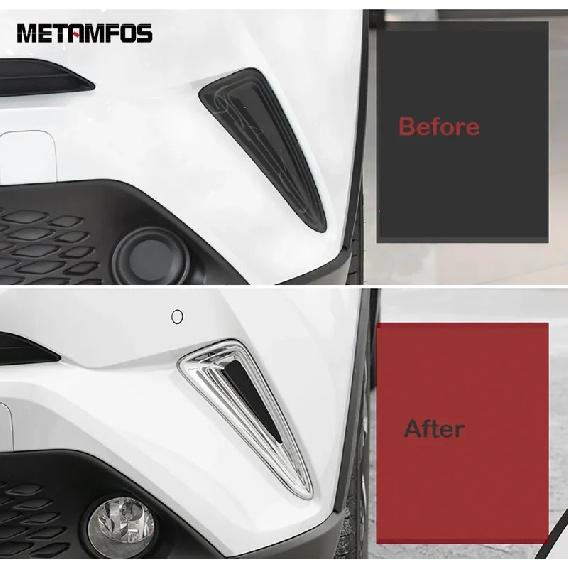 For Toyota C-HR CHR 2016-2018  Chrome Front Fog Light Lamp Cover Trim Front Bumper Grille Eyebrow Accessories Car Styling