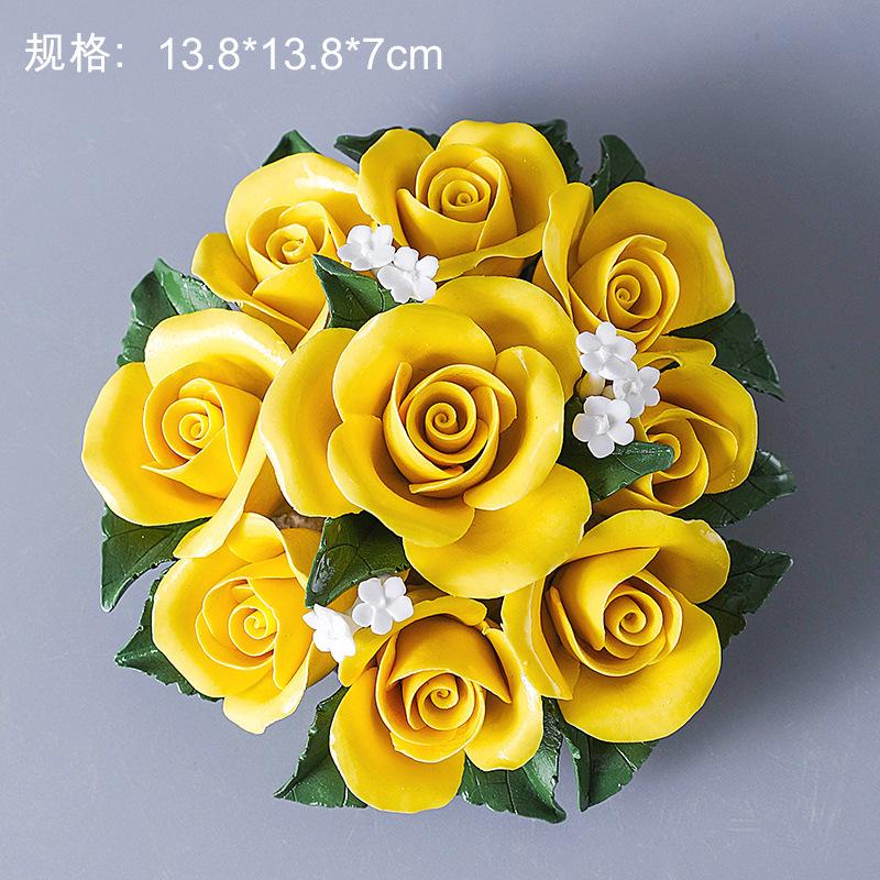Keramik Handgefertigtes Rosenornament Heimdekoration Handgefertigtes Keramikblumenornament Wohnzimmer Blumenhandwerk Hochzeitsdekoration