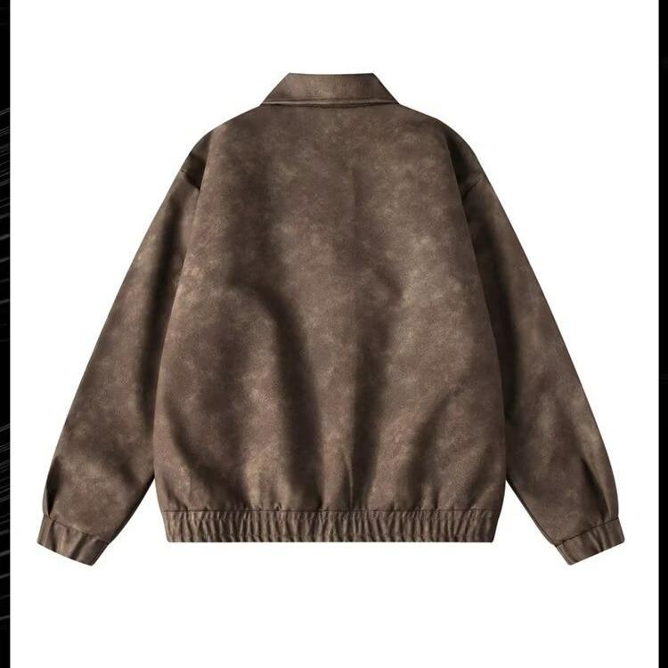 American Retro Leather Lapel Jacket 2026: Double-Sided, Loose, Versatile, Trendy Spring/Autumn Coat