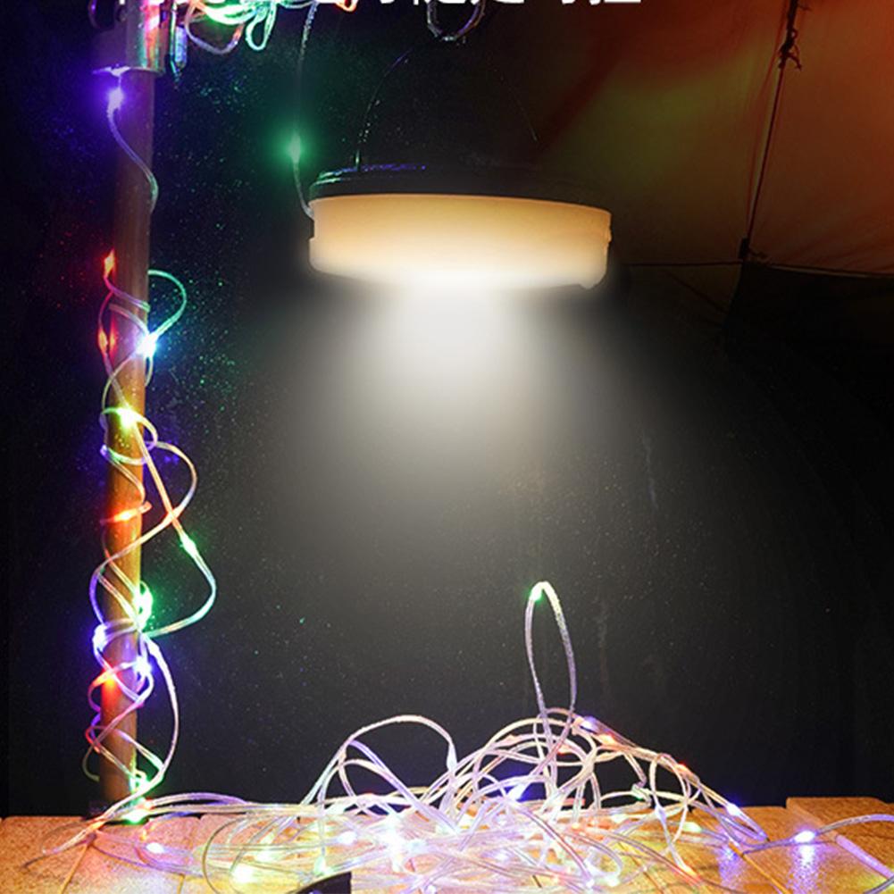 Solar Camping String Lights Rechargeable Camping Lantern Waterproof Hanging Tent Light Camping Light for Hiking Yard Decorations