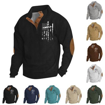 Frühlings- und Herren-Sweatshirt mit Stehkragen ist ein lässiges Outdoor-Pullover-Oberteil