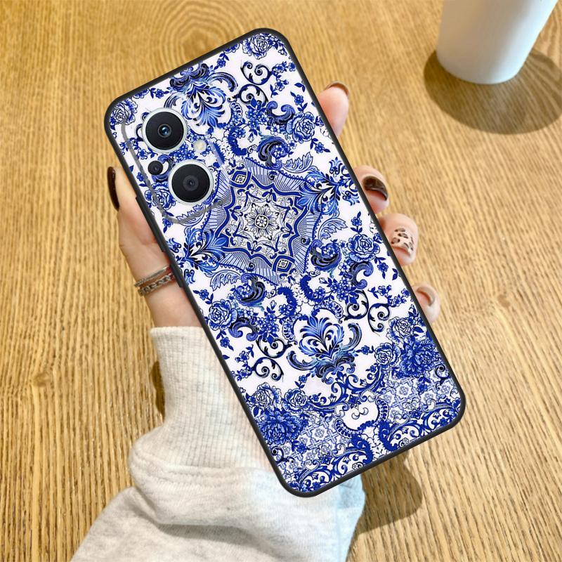 Blue and White Porcelain Funda For OPPO Reno 14 F 10 11 12 13 Pro 13F 12F 11F 7 8 Lite OPPO Find X6 X5 X8 X9 Pro Case