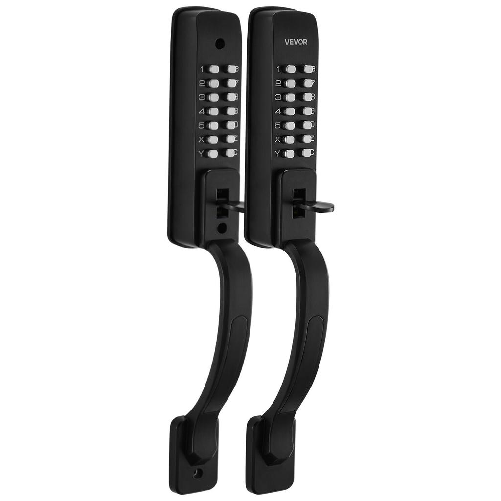 Mechanical Keyless Entry Door Lock, 2.0 Code Upgrade, 4-7 Digits Code, Double-Sided Push Button Combination Keypad Door Lock with Pull Handle, Auto