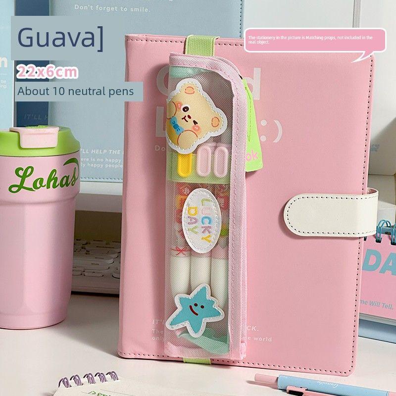 

Grade Three Class Two Portable Mesh Strap Pencil Case Student New Arrival Good-looking iPad Capacitive Stylus Anti-Lost Cosmetics Bag [Knock Portable!]!] Guava