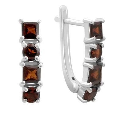 Silver Earrings with Natural Garnet 2.875ct (2181996)