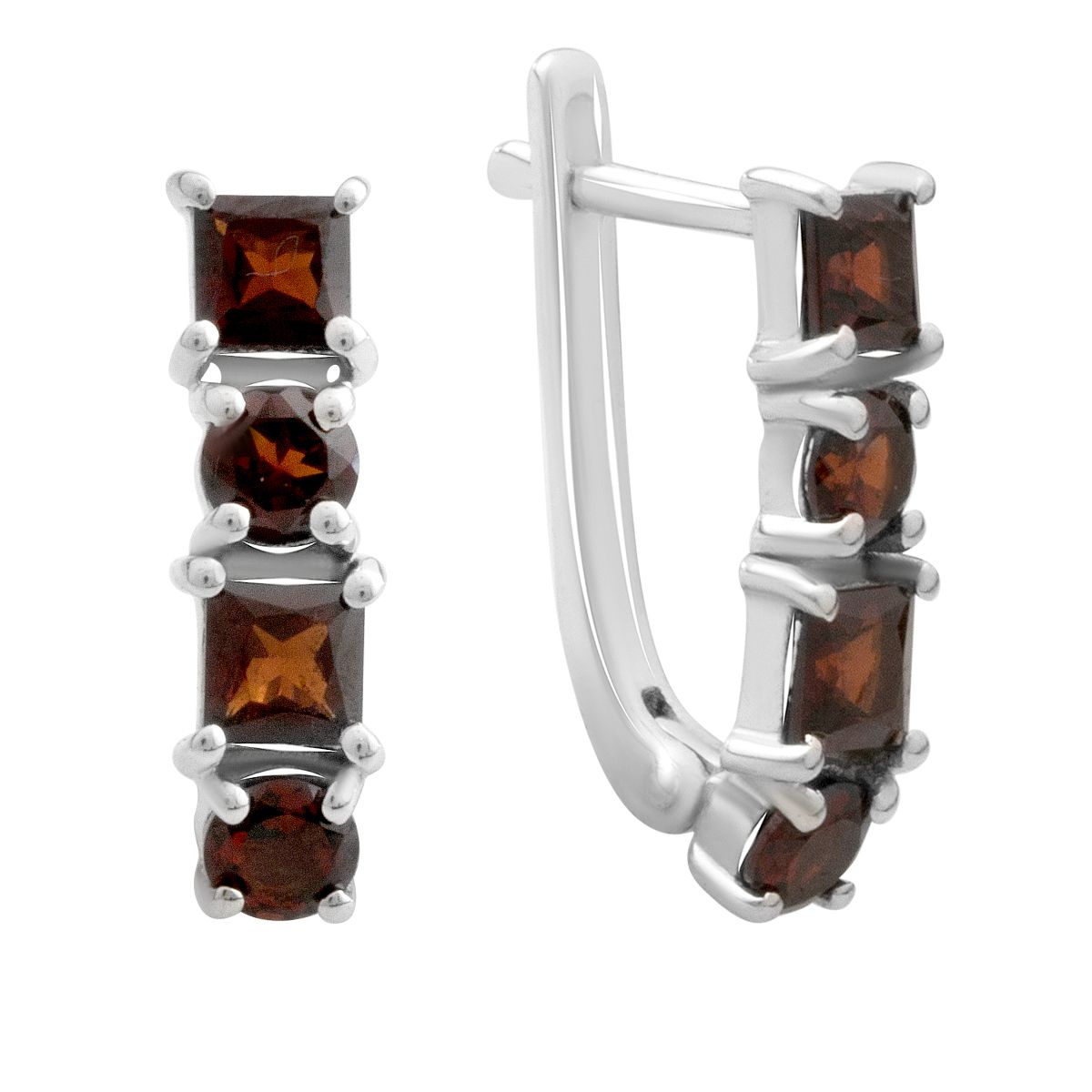 

Silver earrings with natural garnet 2.875ct (2181996) темні цукерки apple червоний колір