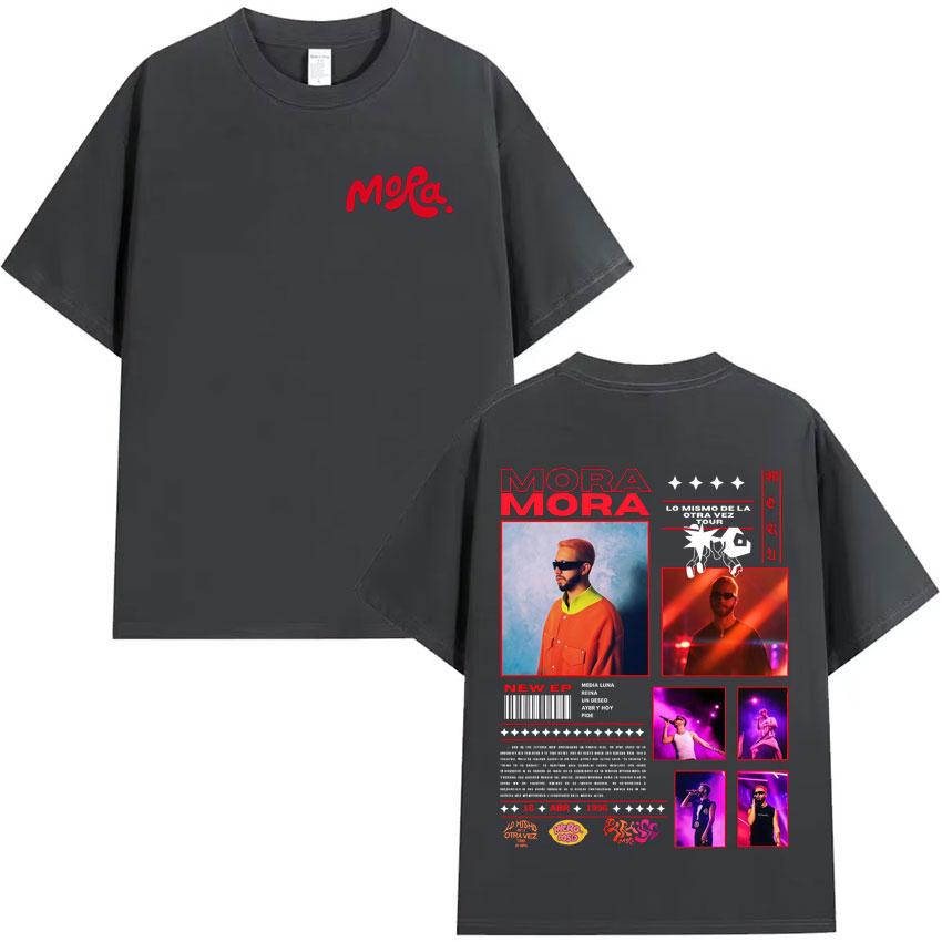 Singer Mora New Album Fashion Graphic T Shirt Mens Women Punk Casual Hip Hop Tshirts Summer Aesthetic Oversized Comfort Tshirt