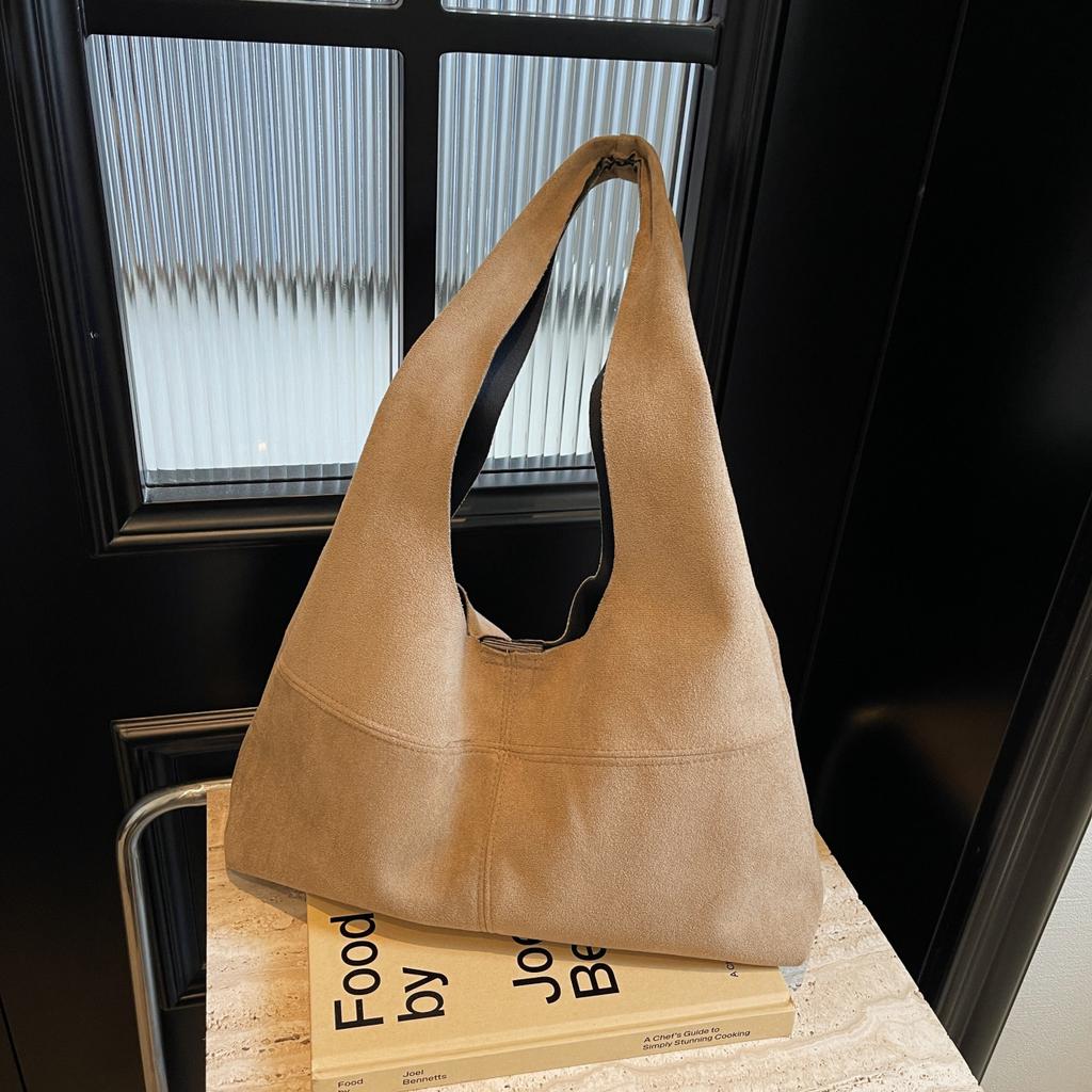 Retro Frosted Suede Underarm Bag for Women,  Autumn New Fashion Commuting High-end Versatile Shoulder Tote Bag